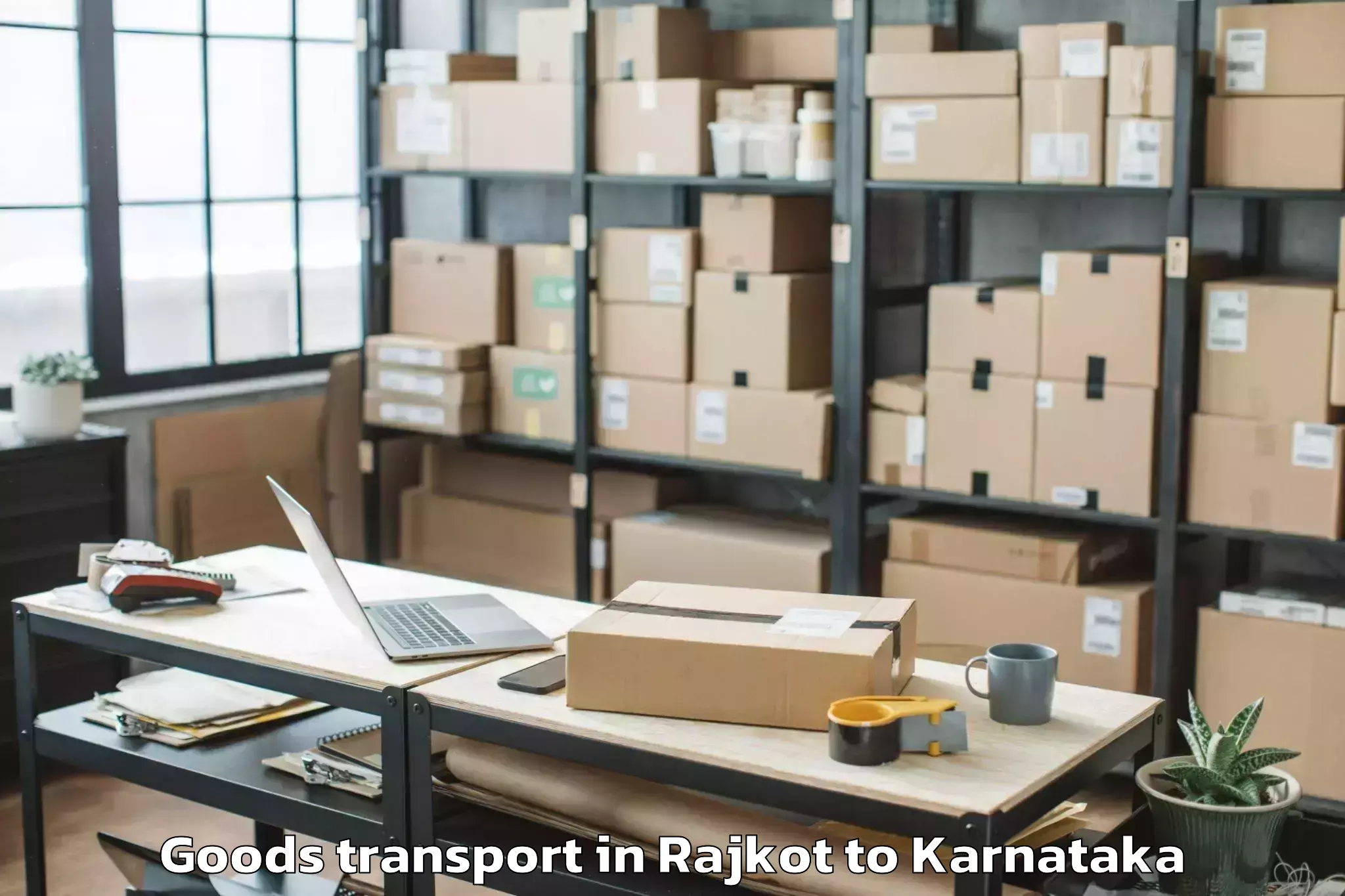 Top Rajkot to Davangere University Davangere Goods Transport Available